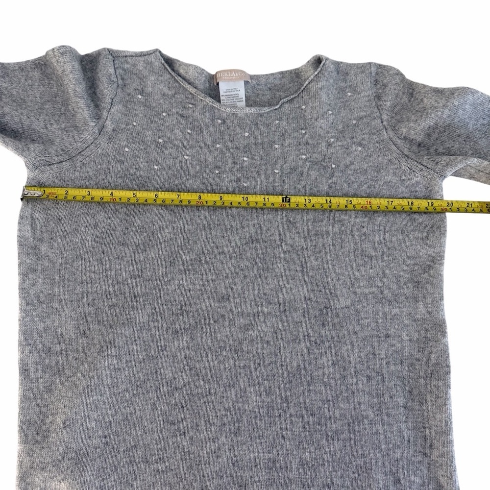 HEKLA & CO. Grey Merino Cashmere Knit Sweater Minimalist m/l - Picture 8 of 11